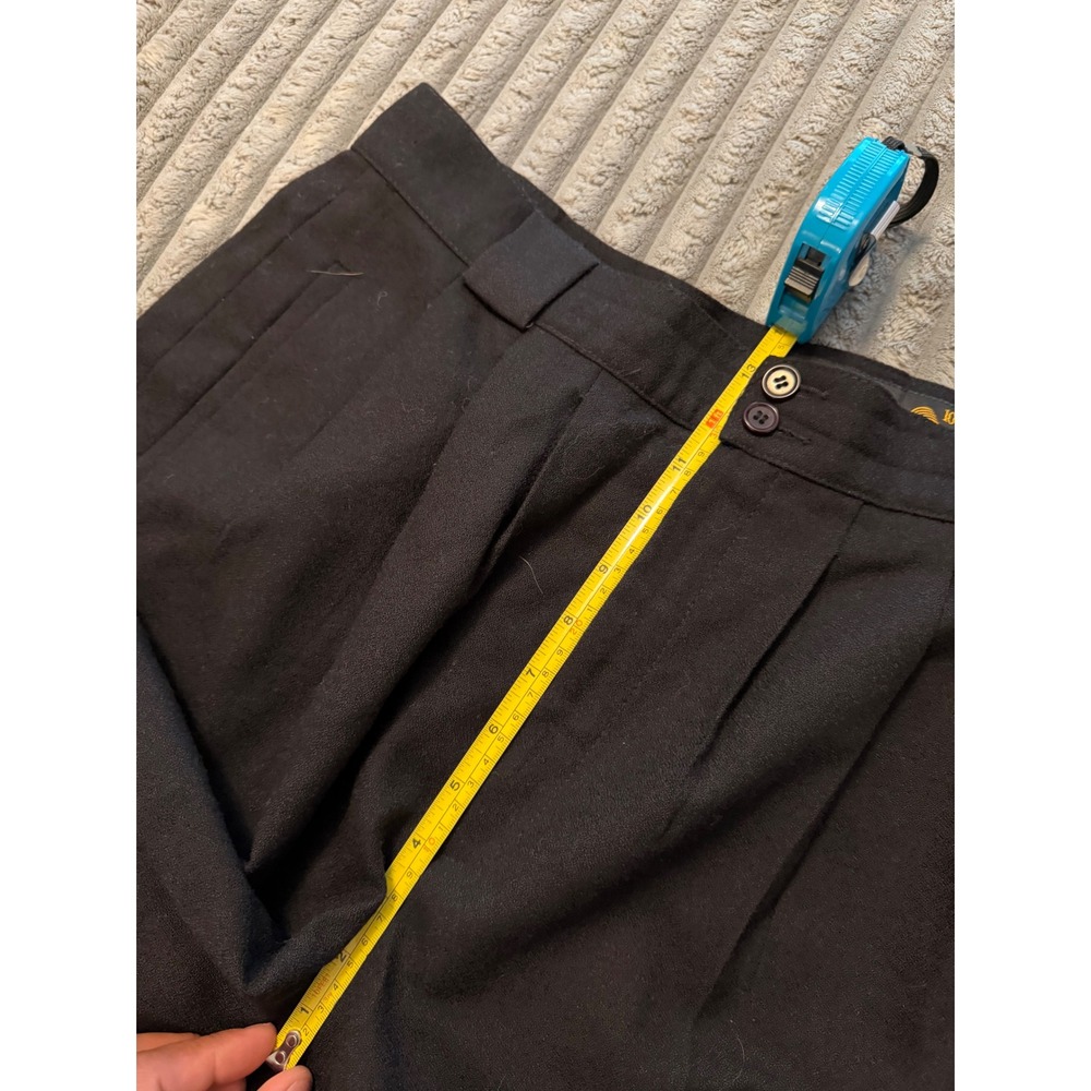 Giorgio Sant'Angelo Vintage Black 100% Pure Wool Pleated High Waist Pants 12 - Picture 6 of 9